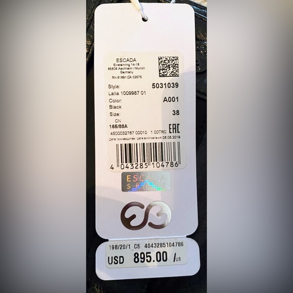 NWT Escada Lalla Checkered Leather Skirt, Size 38 - Picture 5 of 5